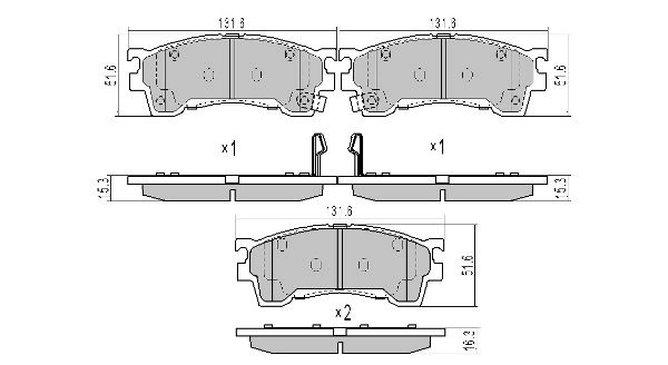 Kit de plaquettes de frein, frein à disque FREMAX FBP-1610