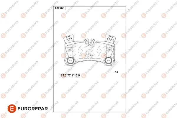 Kit de plaquettes de frein, frein à disque EUROREPAR 1681252980