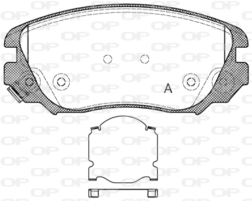 Kit de plaquettes de frein, frein à disque OPEN PARTS BPA1385.02