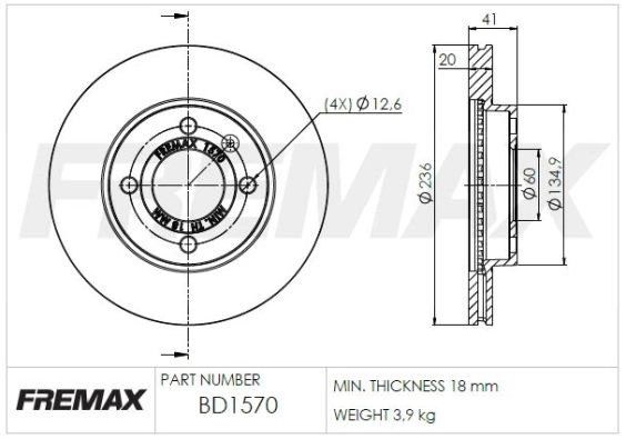 Disque de frein FREMAX BD-1570