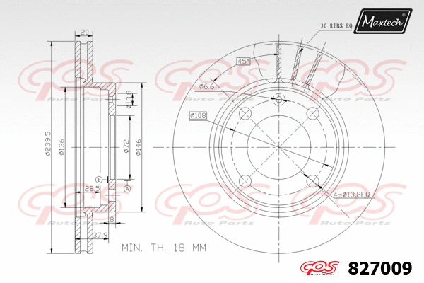 Disque de frein MAXTECH 827009