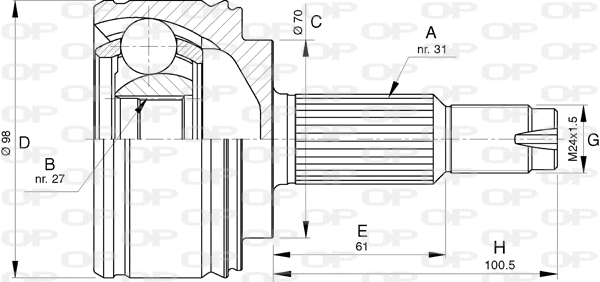 Jeu de joints, arbre de transmission OPEN PARTS CVJ5769.10