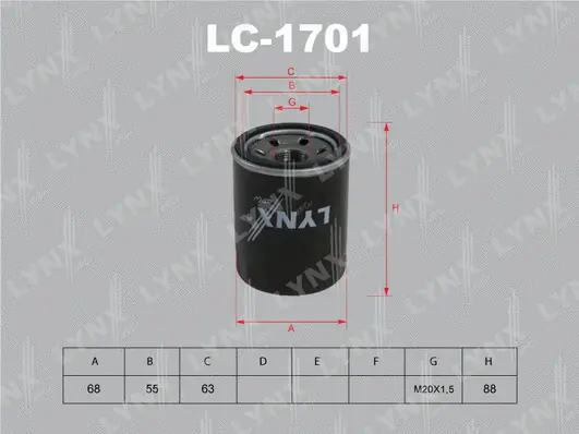 Filtre à huile LYNXAUTO LC-1701