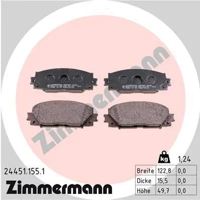 Kit de plaquettes de frein, frein à disque ZIMMERMANN 24451.155.1