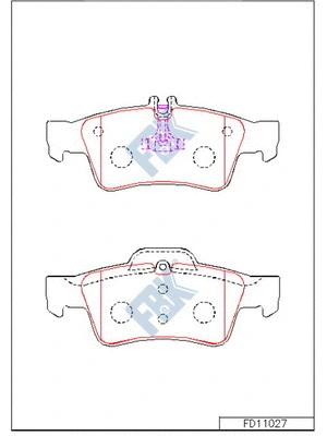 Kit de plaquettes de frein, frein à disque FBK FD11027