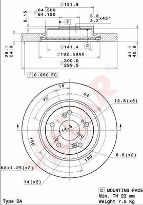 Disque de frein VILLAR 628.2087