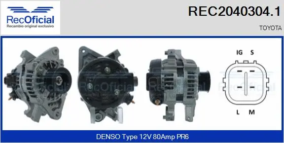 Alternateur RECOFICIAL REC2040304.1
