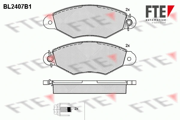 Kit de plaquettes de frein, frein à disque FTE 9010723