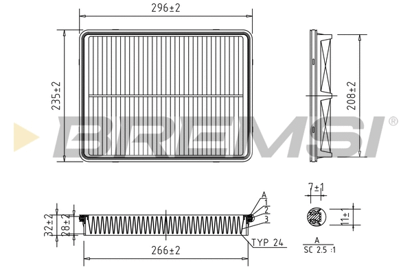 Filtre à air BREMSI FA1695