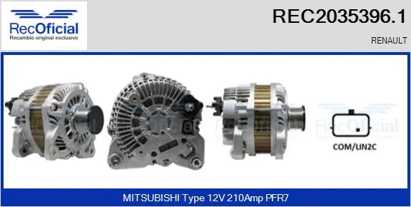 Alternateur RECOFICIAL REC2035396.1
