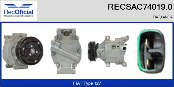 Compresseur, climatisation RECOFICIAL RECSAC74019.0