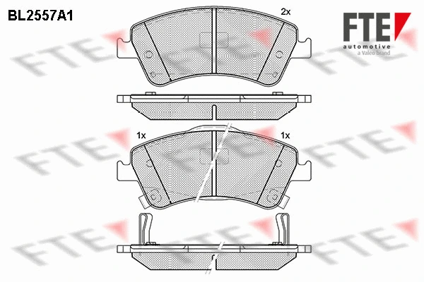 Kit de plaquettes de frein, frein à disque FTE 9010811