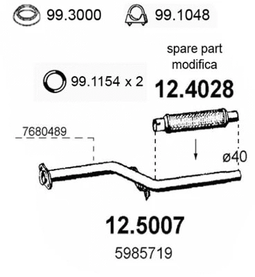 Tuyau d'échappement ASSO 12.4028