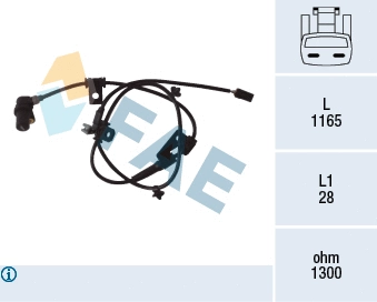 Capteur, vitesse de roue FAE 78078
