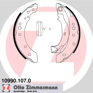 Jeu de mâchoires de frein ZIMMERMANN 10990.107.0