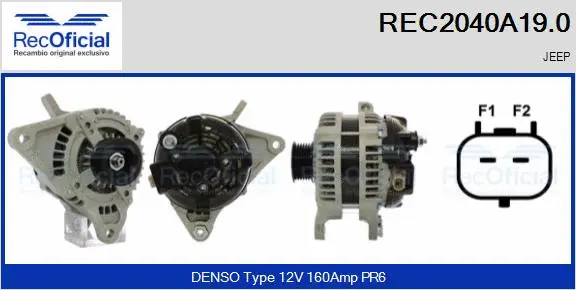 Alternateur RECOFICIAL REC2040A19.0