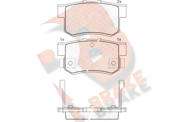 Kit de plaquettes de frein, frein à disque R BRAKE RB0798