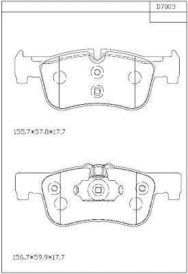 Kit de plaquettes de frein, frein à disque ASIMCO KD7003