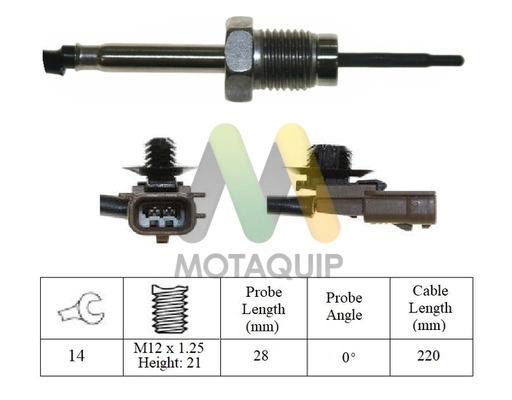 Capteur, température des gaz MOTAQUIP LVET381