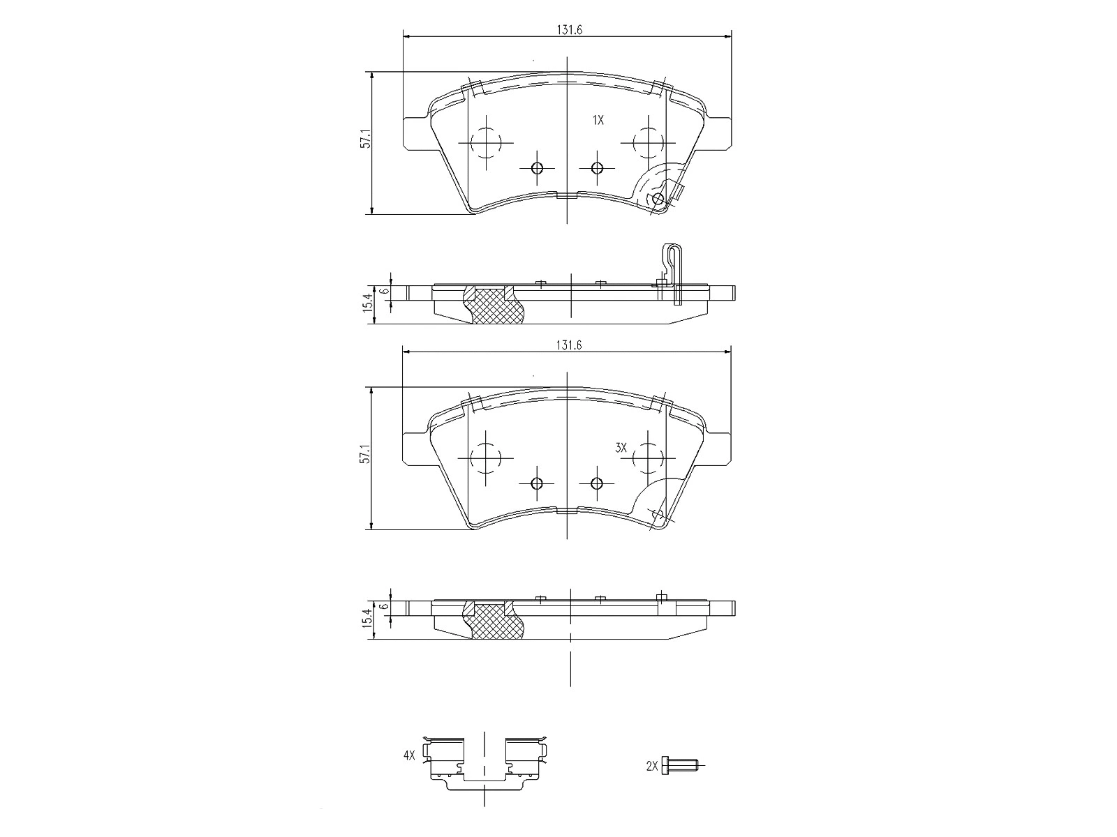 Kit de plaquettes de frein, frein à disque A.Z. Meisterteile AZMT-44-022-1236