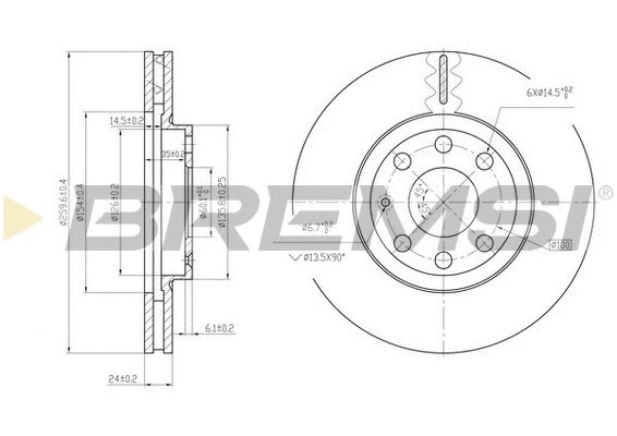 Disque de frein BREMSI CD7131V