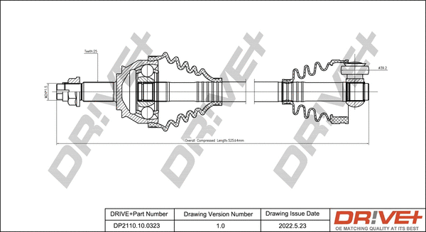 Arbre de transmission Dr!ve+ DP2110.10.0323