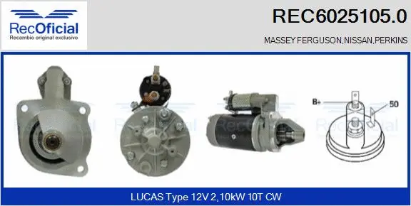 Démarreur RECOFICIAL REC6025105.0