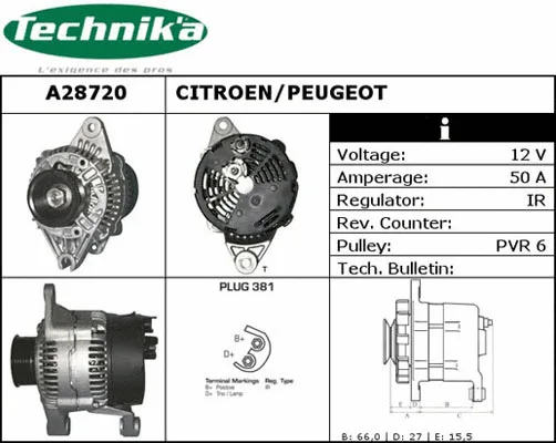 Alternateur Technika A28720