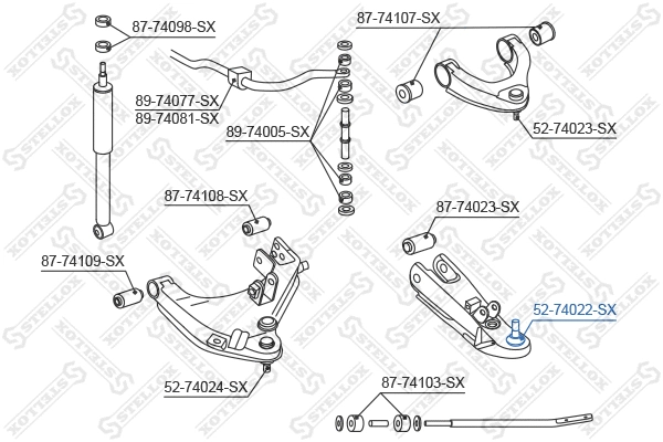 Rotule de suspension STELLOX 52-74022-SX