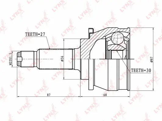 Jeu de joints, arbre de transmission LYNXAUTO CO-7102