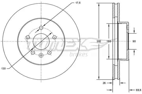 Disque de frein TOMEX Brakes TX 72-46