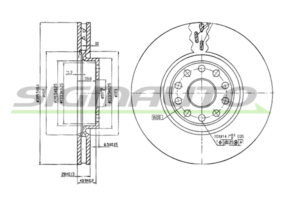 Disque de frein SIGMAUTO DBB062V