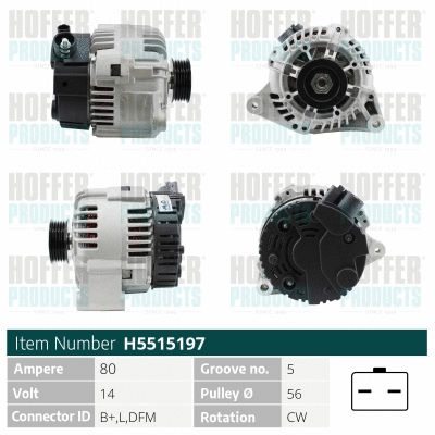 Alternateur HOFFER H5515197