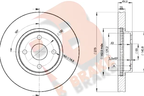 Disque de frein R BRAKE 78RBD21320