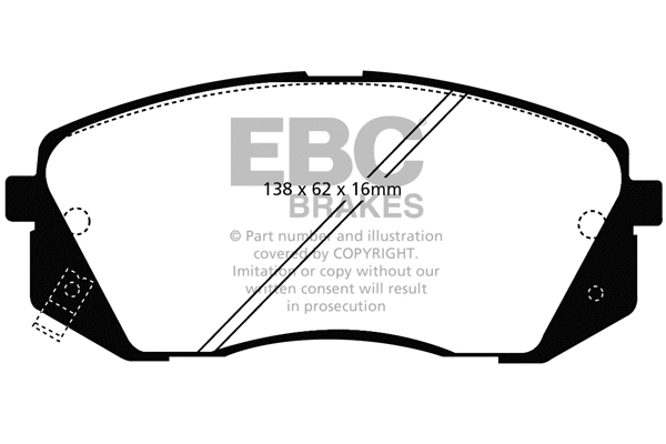 Kit de plaquettes de frein, frein à disque EBC Brakes DP21809