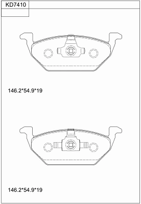 Kit de plaquettes de frein, frein à disque ASIMCO KD7410