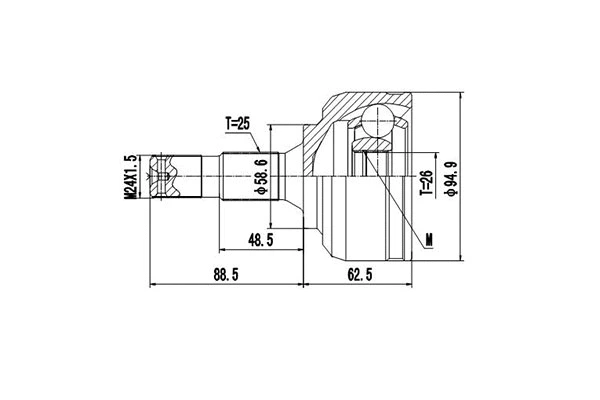 Jeu de joints, arbre de transmission DYNAMATRIX DCV810075