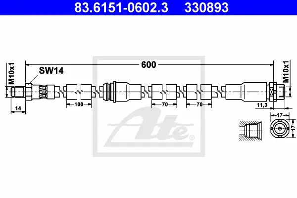 Flexible de frein ATE-APAC 83.6151-0602.3