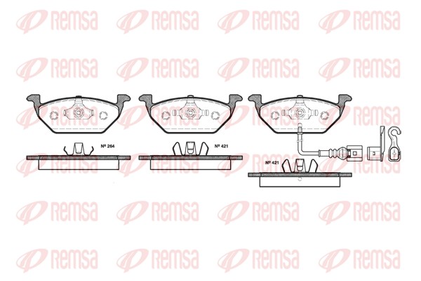 Kit de plaquettes de frein, frein à disque REMSA 0633.21