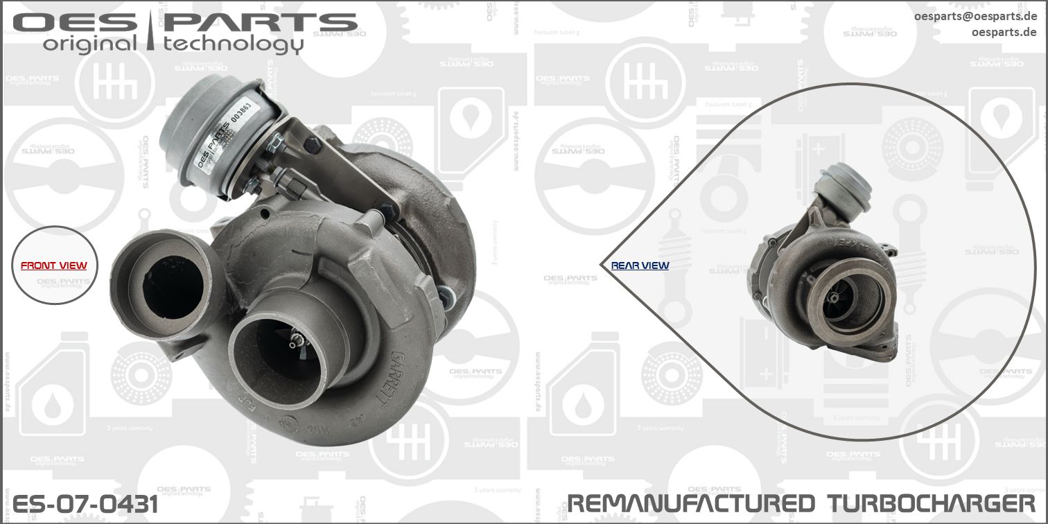 Turbocompresseur, suralimentation OES PARTS ES-07-0431