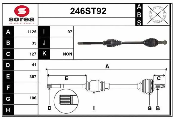 Arbre de transmission STARTCAR 246ST92