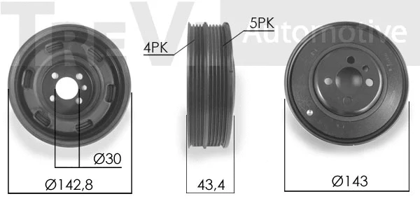 Poulie, vilebrequin TREVI AUTOMOTIVE PC1249