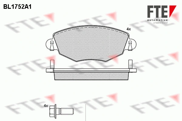 Kit de plaquettes de frein, frein à disque FTE 9010333