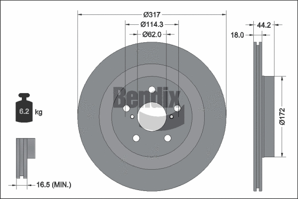 Disque de frein BENDIX Braking BDS2315