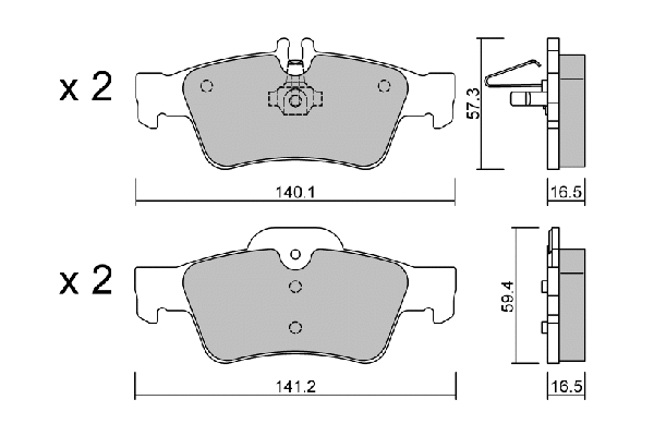 Kit de plaquettes de frein, frein à disque AISIN BPMB-2004