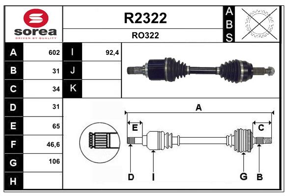 Arbre de transmission SNRA R2322