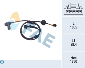 Capteur, vitesse de roue FAE 78097