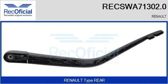 Bras d'essuie-glace, nettoyage des vitres RECOFICIAL RECSWA71302.0