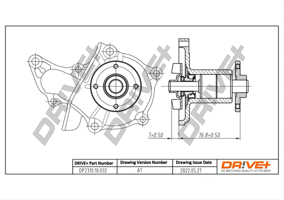 Pompe à eau, refroidissement du moteur Dr!ve+ DP2310.10.032