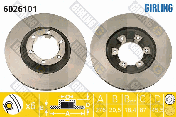 Disque de frein GIRLING 6026101